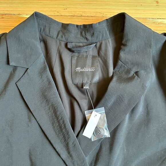Madewell Relaxed Blazer in Softdrape Black Size L. NWT. - Picture 8 of 16